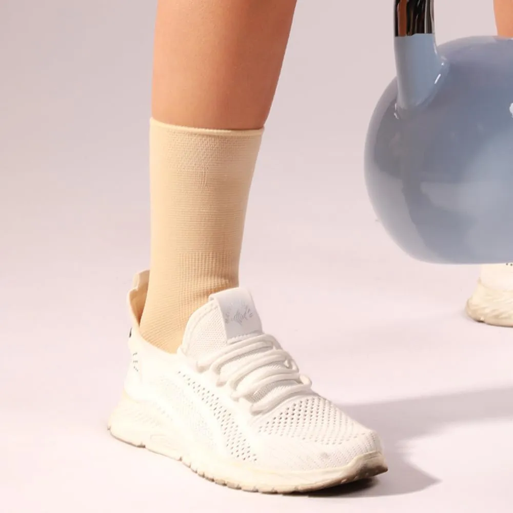 2 Pack Ankle Brace Compression Sleeve, Ankle Wrap & Ankle Support for Women & Men, Ankle Compression Sock for Sprain, Swelling, Plantar Fasciitis, Tobillera (L/XL Nude)