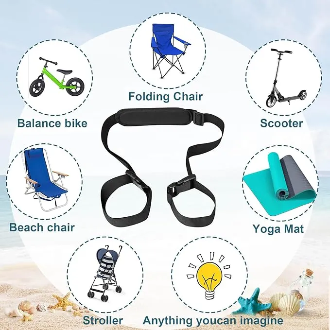 3 Pack Adjustable Carry Strap for Beach Chair Folding Beach Chair for Carry Strap Universal Shoulder Strap for Beach Chair Camping Scooter Bikes Backpacking Picnics Outdoor and Other Items