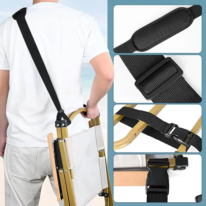 3 Pack Adjustable Carry Strap for Beach Chair Folding Beach Chair for Carry Strap Universal Shoulder Strap for Beach Chair Camping Scooter Bikes Backpacking Picnics Outdoor and Other Items