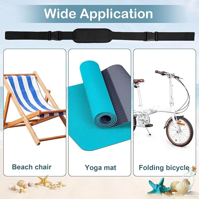 3 Pack Adjustable Carry Strap for Beach Chair Folding Beach Chair for Carry Strap Universal Shoulder Strap for Beach Chair Camping Scooter Bikes Backpacking Picnics Outdoor and Other Items