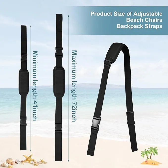 3 Pack Adjustable Carry Strap for Beach Chair Folding Beach Chair for Carry Strap Universal Shoulder Strap for Beach Chair Camping Scooter Bikes Backpacking Picnics Outdoor and Other Items
