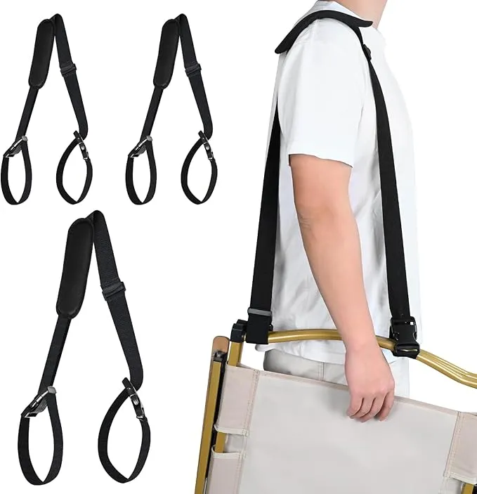 3 Pack Adjustable Carry Strap for Beach Chair Folding Beach Chair for Carry Strap Universal Shoulder Strap for Beach Chair Camping Scooter Bikes Backpacking Picnics Outdoor and Other Items