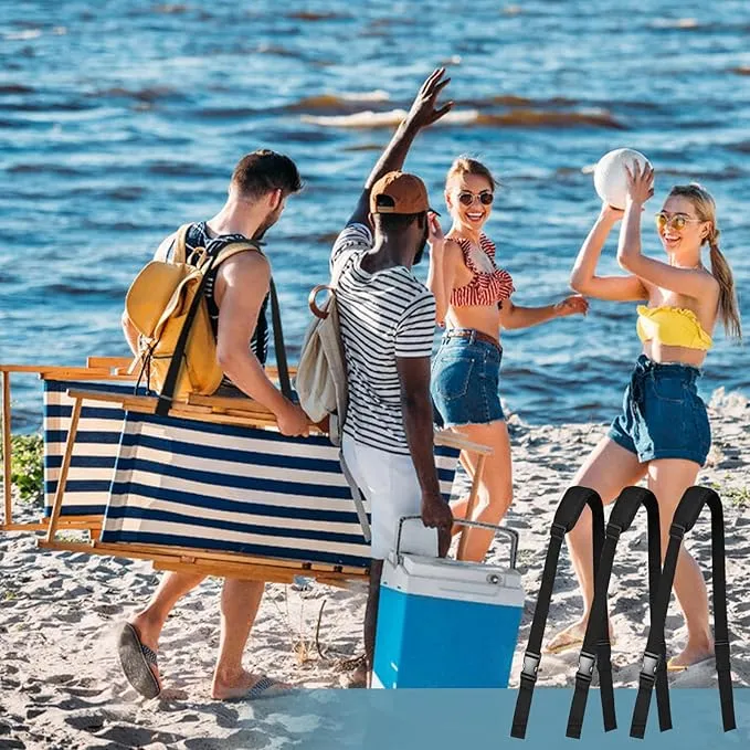 3 Pack Adjustable Carry Strap for Beach Chair Folding Beach Chair for Carry Strap Universal Shoulder Strap for Beach Chair Camping Scooter Bikes Backpacking Picnics Outdoor and Other Items