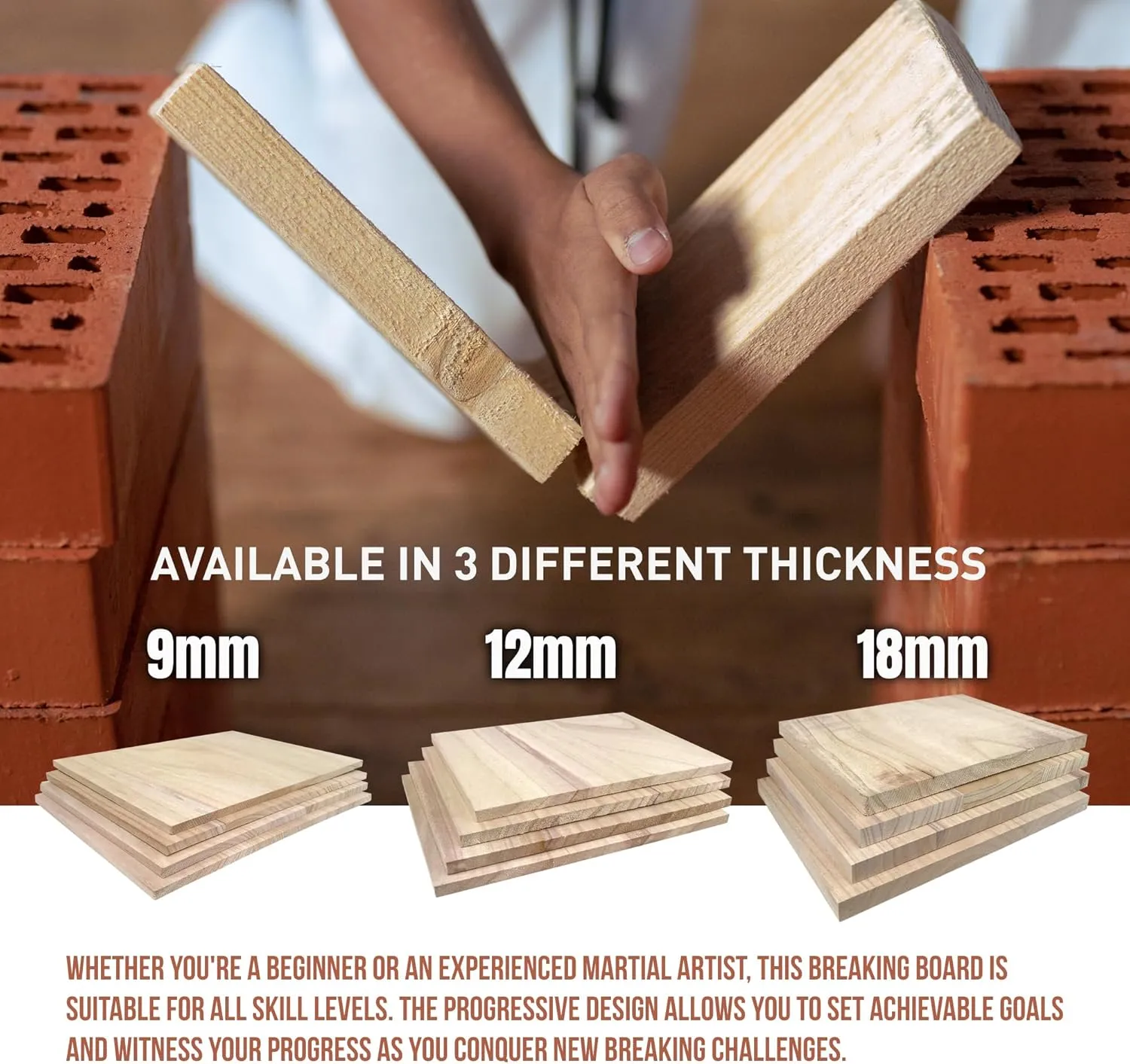 AAMA Martial Arts Taekwondo Karate Demonstration Breaking Board Bundle 9" (W) X 11-3/4 (L)