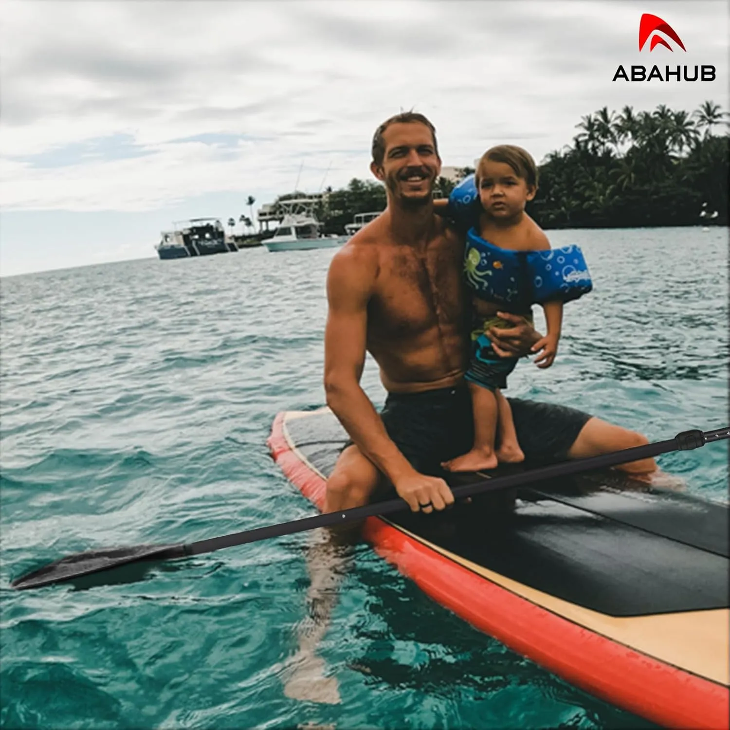 Abahub SUP Paddles - 3 Piece Adjustable Stand up Paddle - Lightweight Oar for Paddleboard, Aluminum Alloy PU Coated Shaft 68" - 84", Black/Blue/Green/Orange/Red/Yellow Plastic Nylon Blade