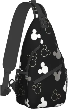 Adult Sling Bag Unisex Chest Bags Crossbody Backpack Sling Bags Casual Daypacks Shoulder Bag for Women Men Cycling Hiking Travel (black)