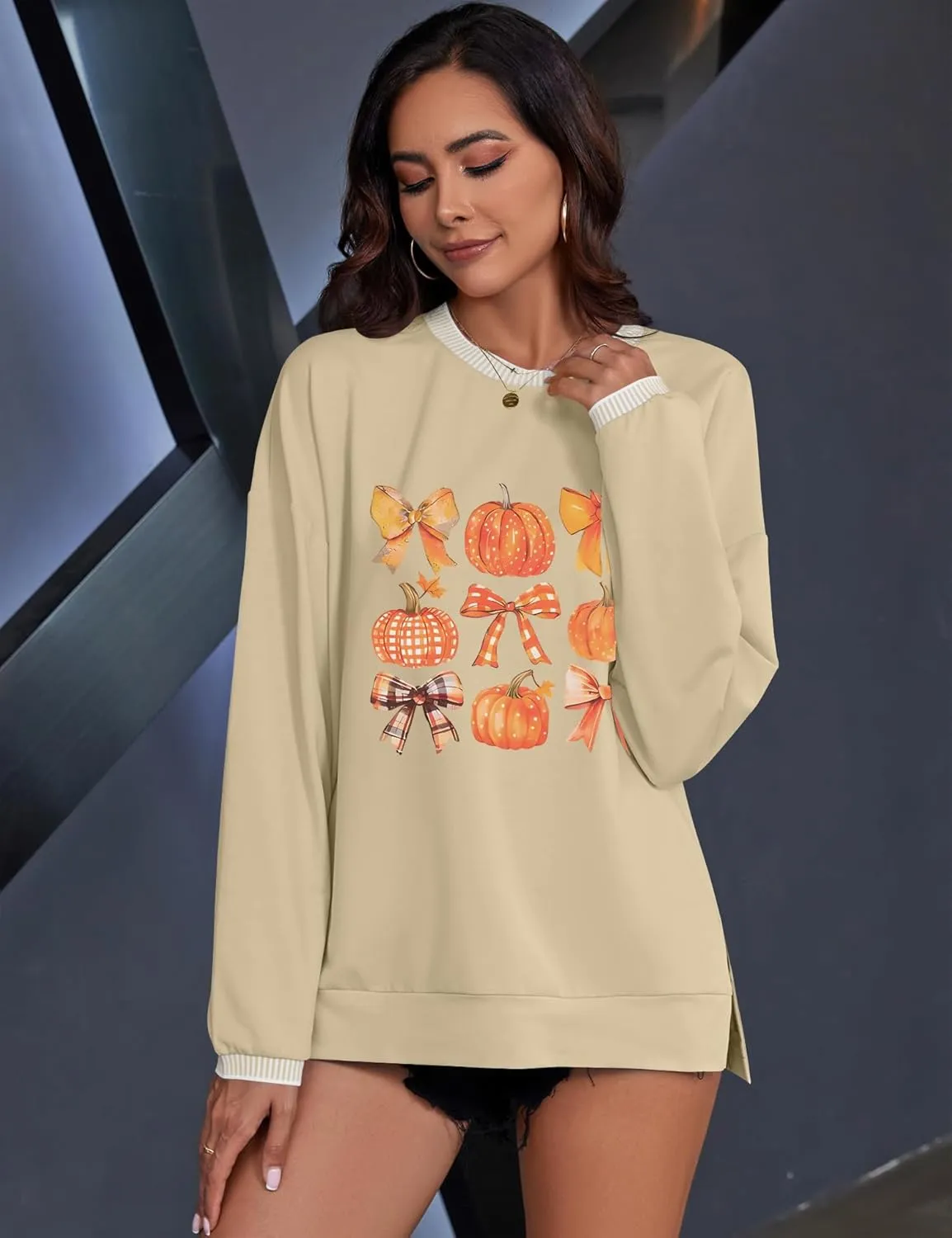 AKEWEI Womens Casual Crewneck Sweatshirts Long Sleeve Shirt Lightweight Tunic Pullover Tops S-XXL