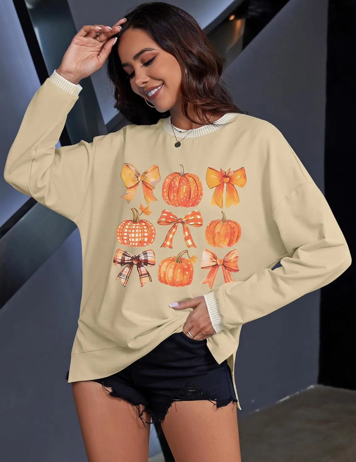 AKEWEI Womens Casual Crewneck Sweatshirts Long Sleeve Shirt Lightweight Tunic Pullover Tops S-XXL