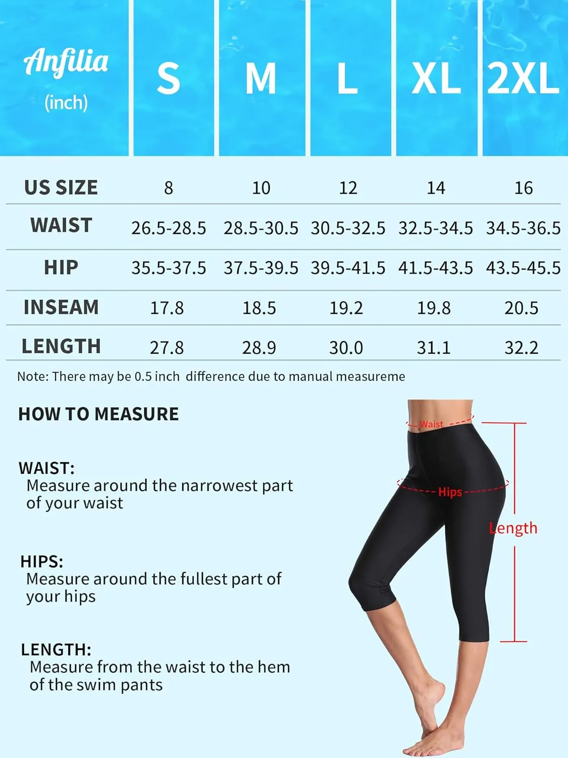 ALove Swim Pants for Women High Waisted Swimming Leggings Stretch Swim Capris Sporty Long Swim Board Shorts