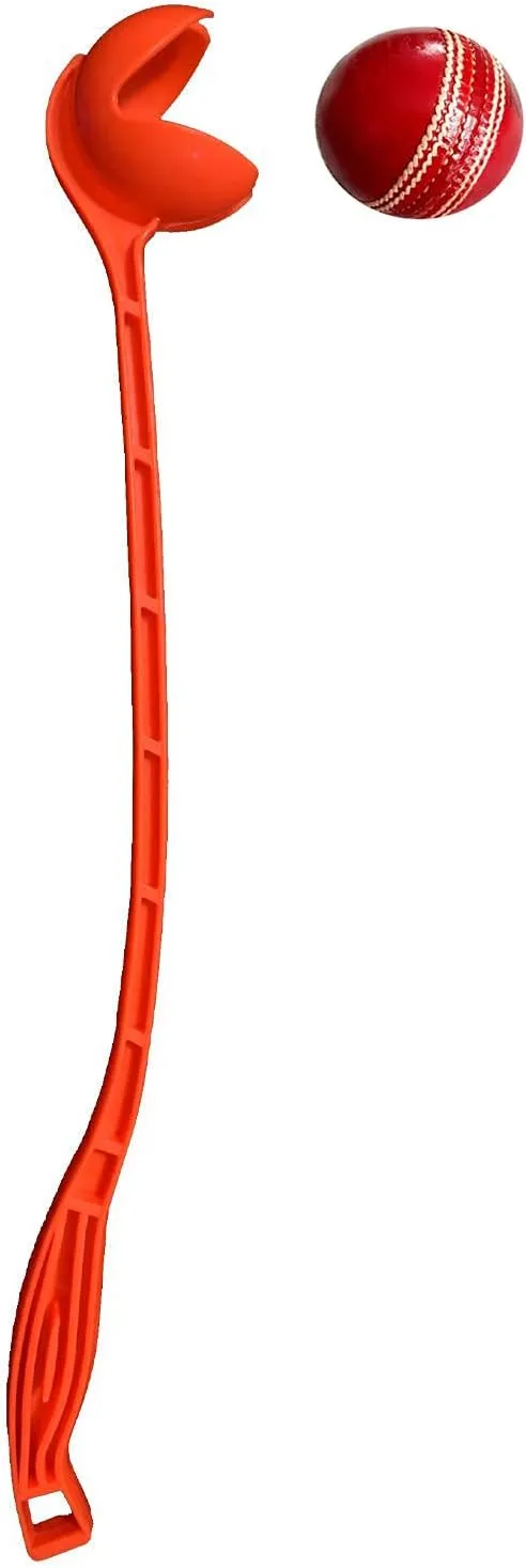 AnNafi Speed Arm Ball Thrower | Cricket Practice Launcher & Pickup | Dog Fetch & Fold Set | Cricket Equipment (Only Thrower, Orange)