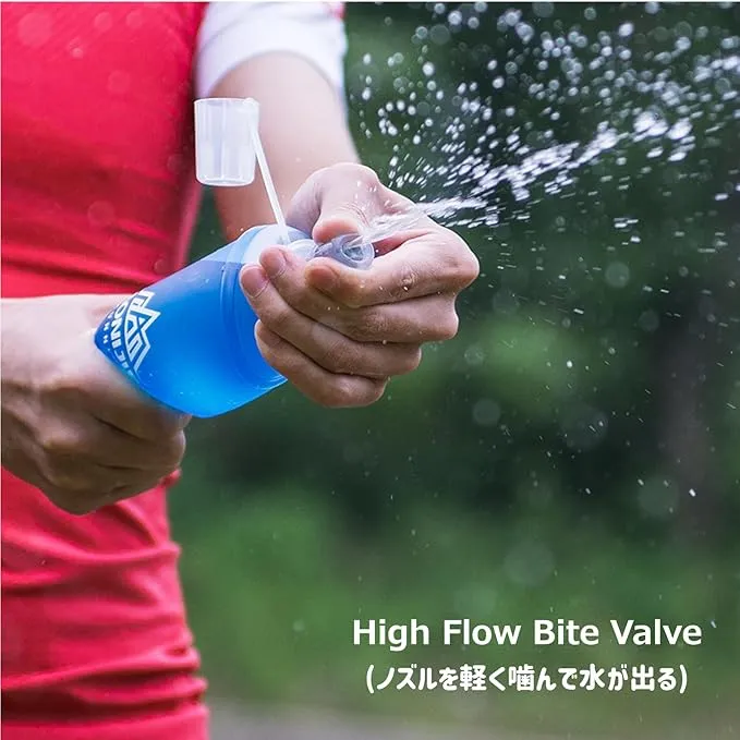 Azarxis TPU Soft Flask Running Collapsible Water Bottles BPA-Free Running Flask for Hydration Pack - Ideal for Running Hiking Cycling Climbing (450ml/15.22oz - 2 Pack)