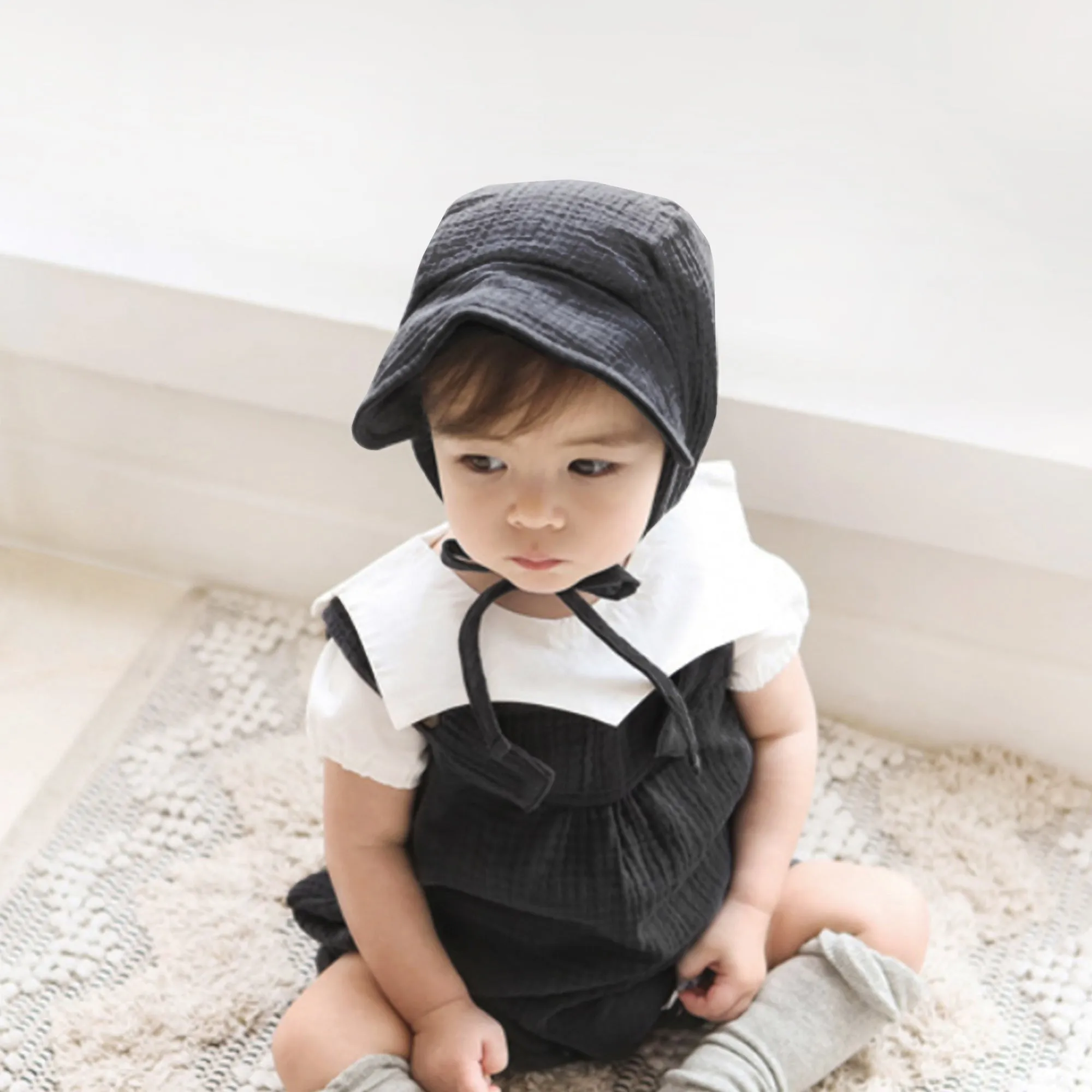 Baby Brimmed Muslin Bonnet UPF 50  Sun Hat | Pink