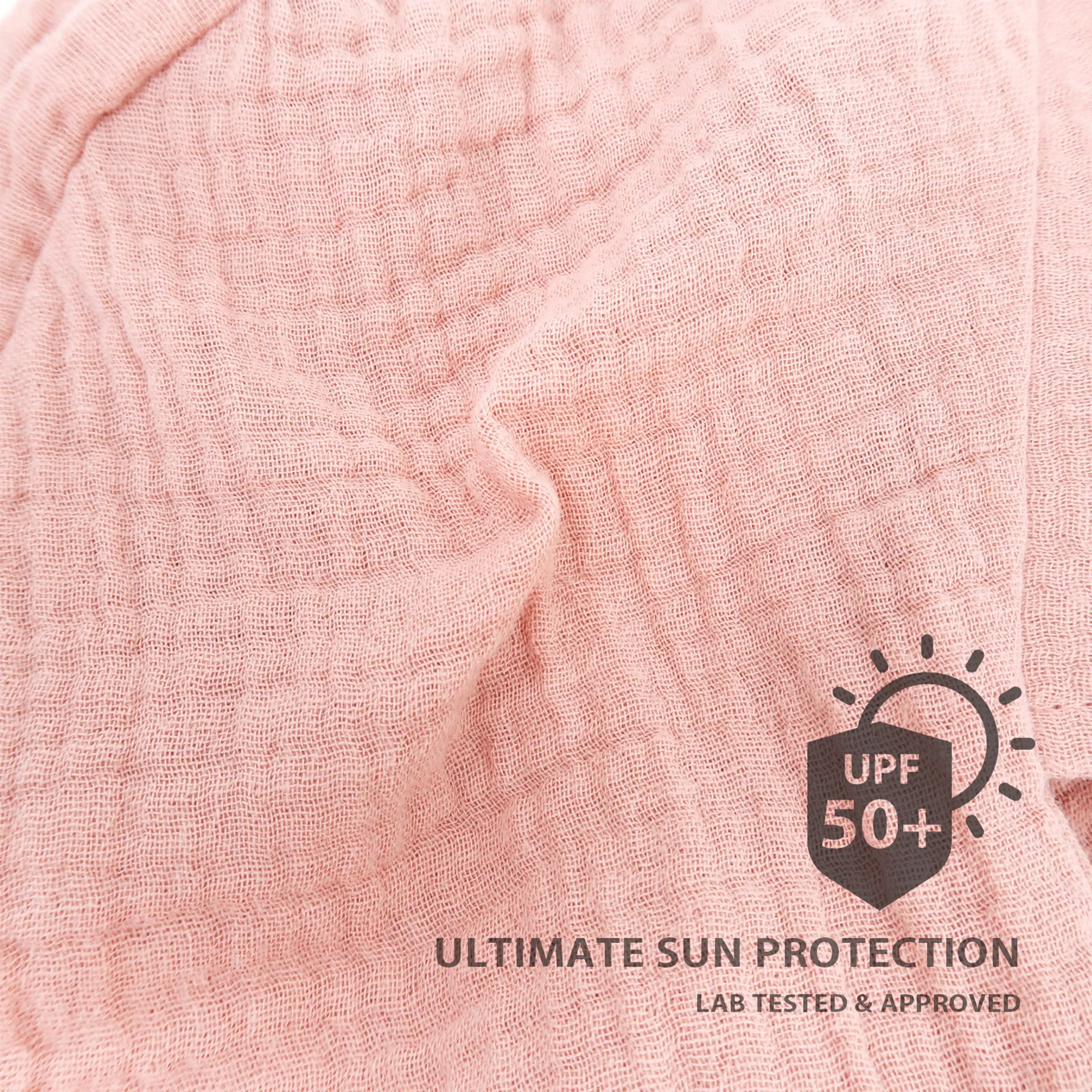 Baby Brimmed Muslin Bonnet UPF 50  Sun Hat | Pink