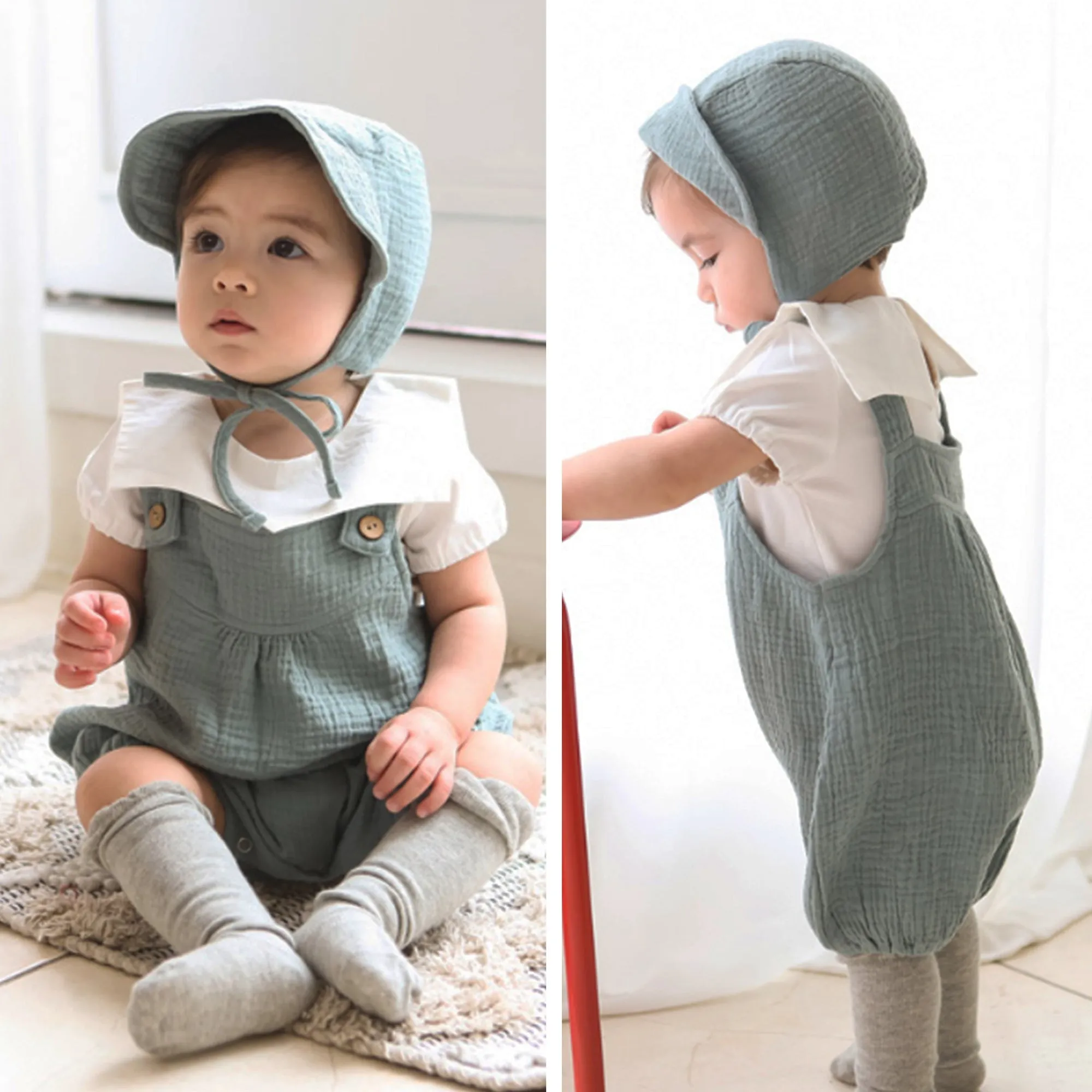 Baby Brimmed Muslin Bonnet UPF 50  Sun Hat | Pink