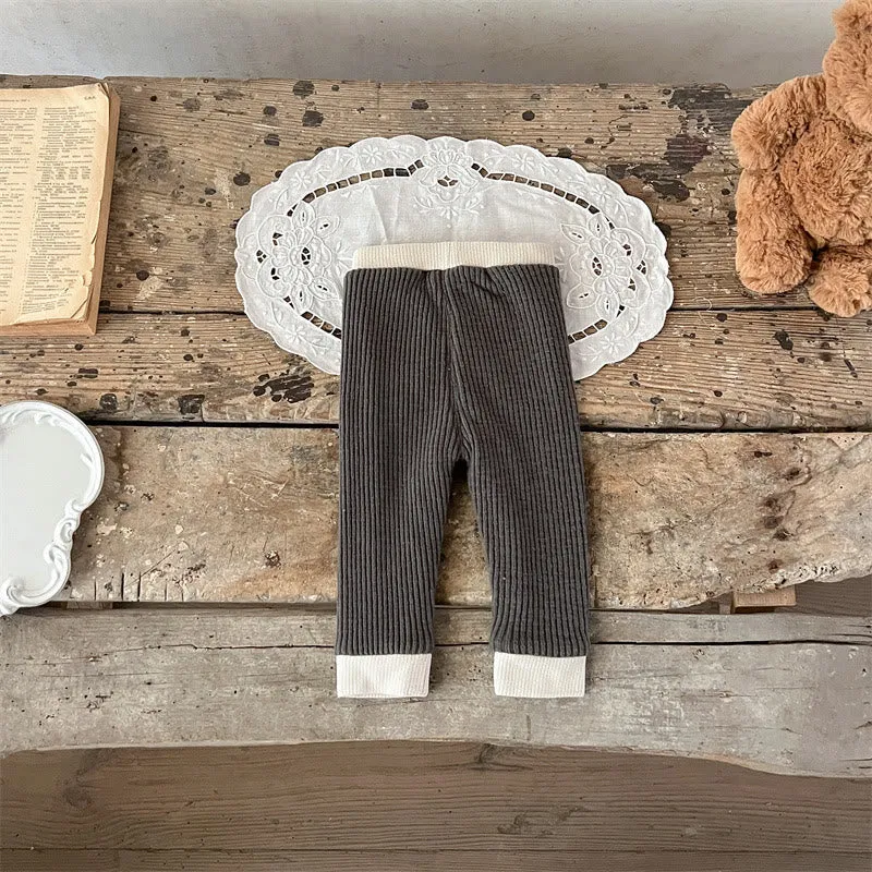 Baby Ribbed Fleece Lined Button Leggings
