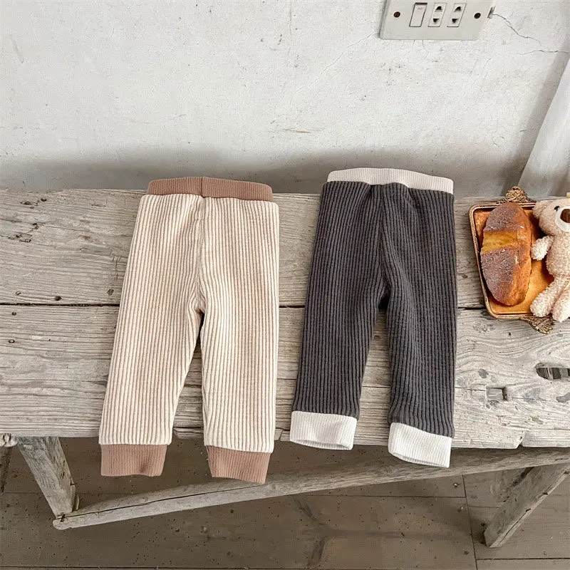 Baby Ribbed Fleece Lined Button Leggings