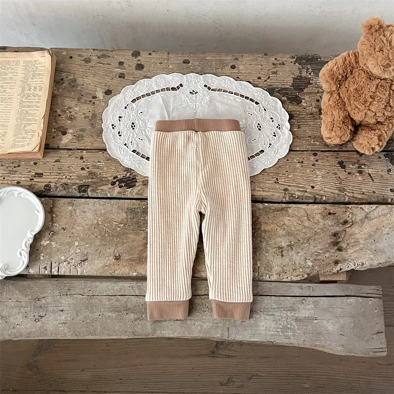 Baby Ribbed Fleece Lined Button Leggings