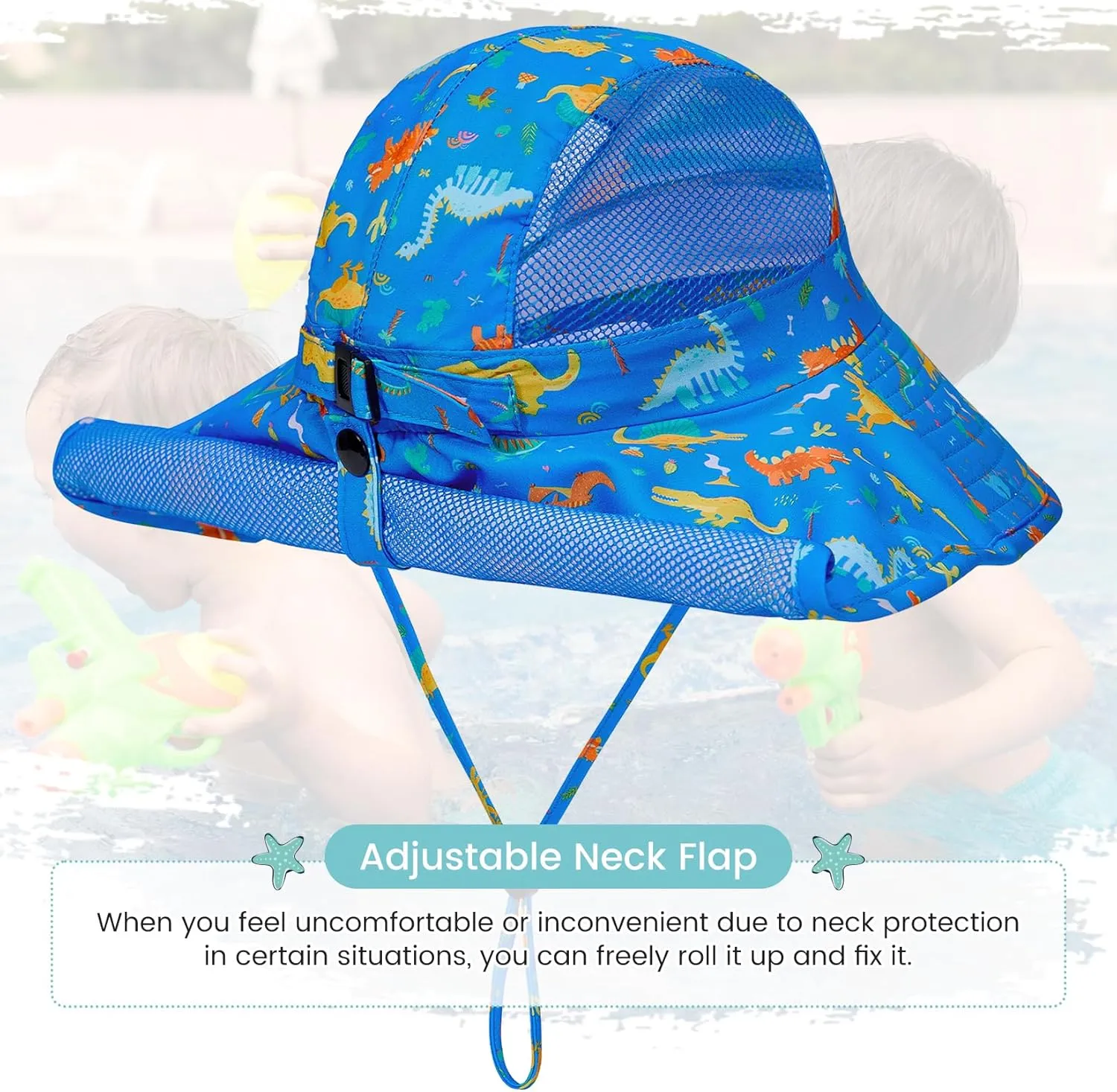 Baby Sun Hat UPF 50 Sun Protective Toddler Wide Brim Hat Swim Beach Pool Outdoor Hat for Baby Boys Girls