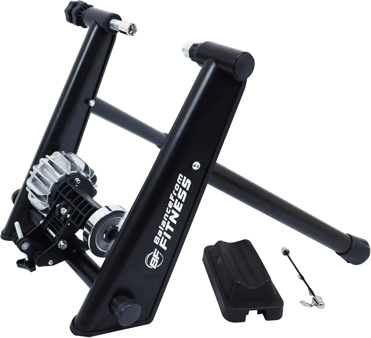 Bike Trainer Stand Steel Bicycle Exercise Fluid Magnetic Stand with Front Wheel Riser Block