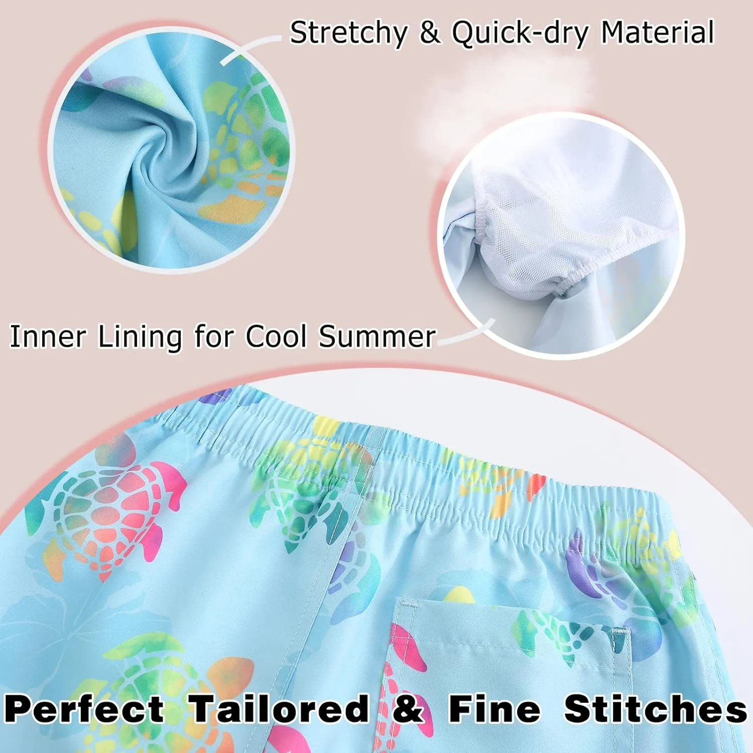 Boys Swim Trunks Kids Quick Dry Beach Boards Shorts Swimsuits Shorts UPF 50  Sun Protection