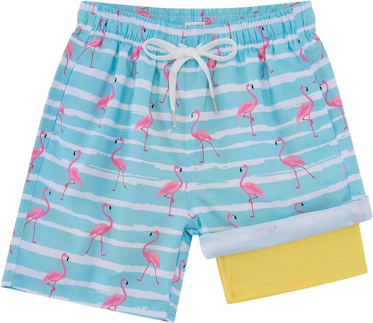 Boys Swim Trunks with Compression Liner Casual Bathing Suit for Kids Swim Shorts 6-18 Years