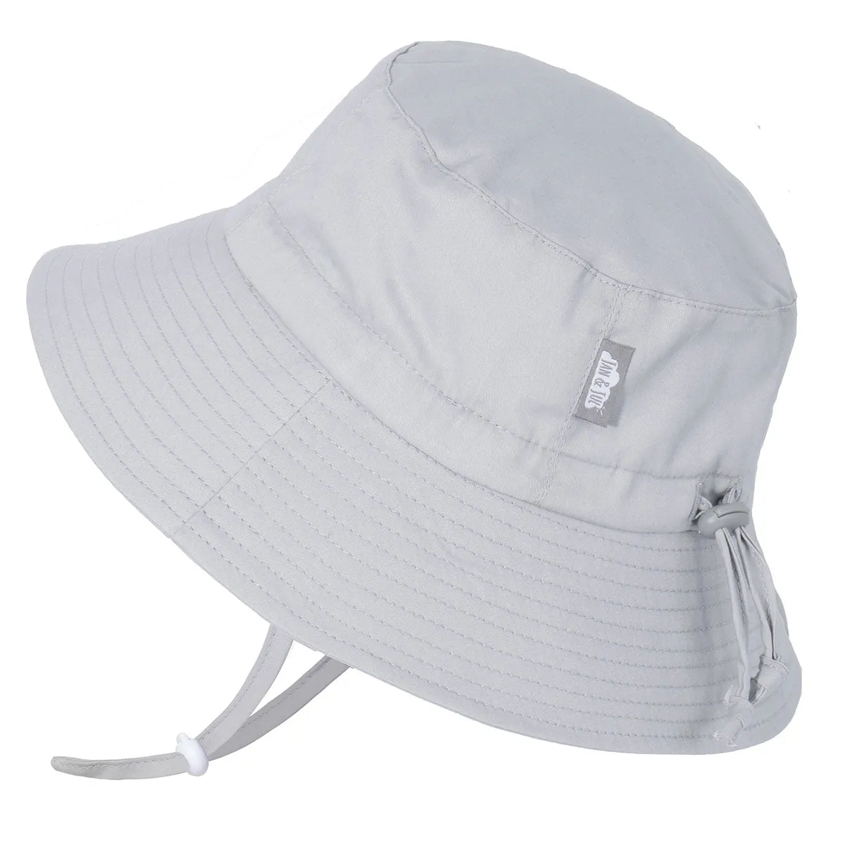 Bucket Cotton Sun Hat, 50  UPF, Adjustable  – Grey