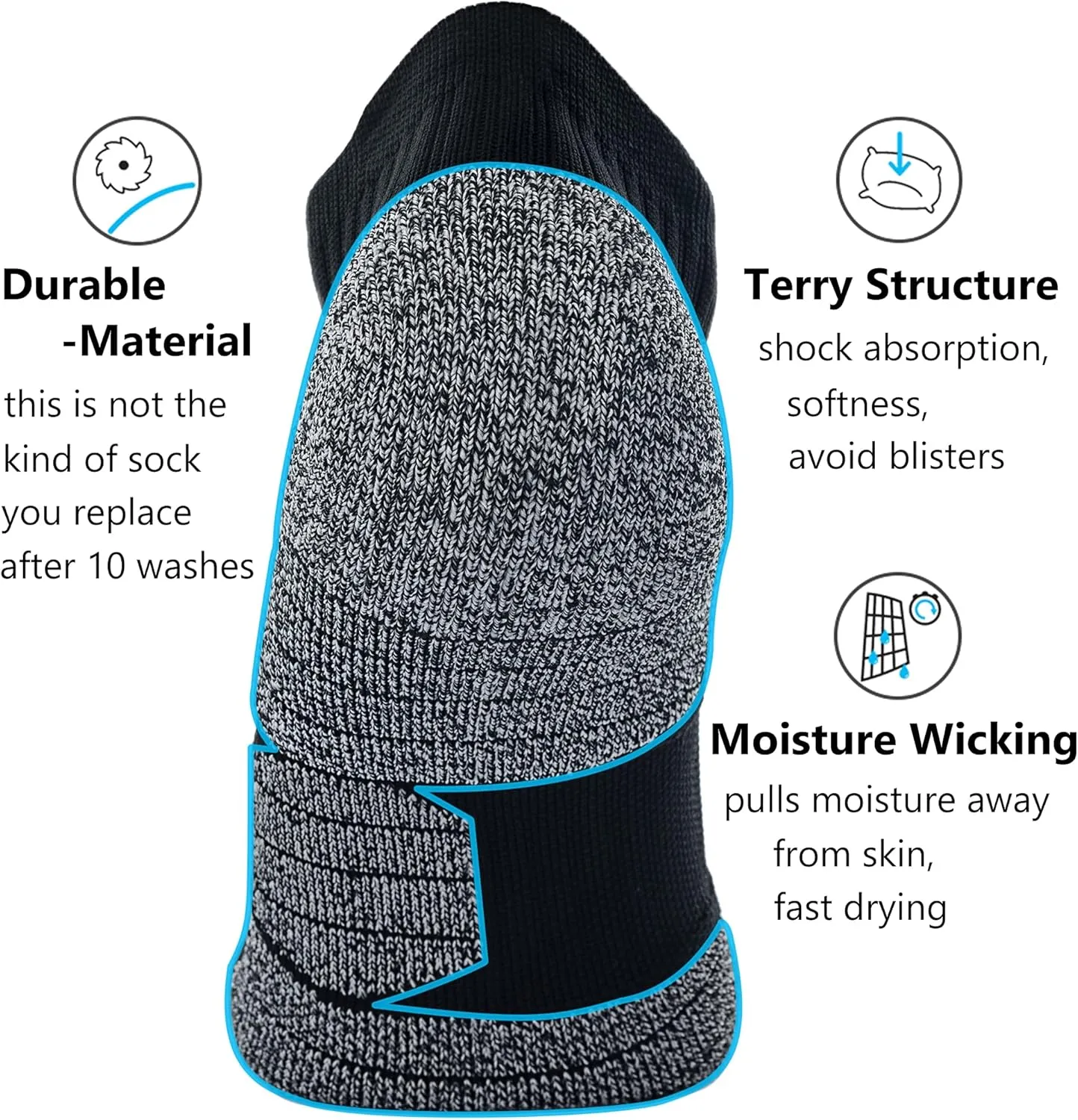 CWVLC Unisex Cushioned Compression Athletic Ankle Socks Multipack