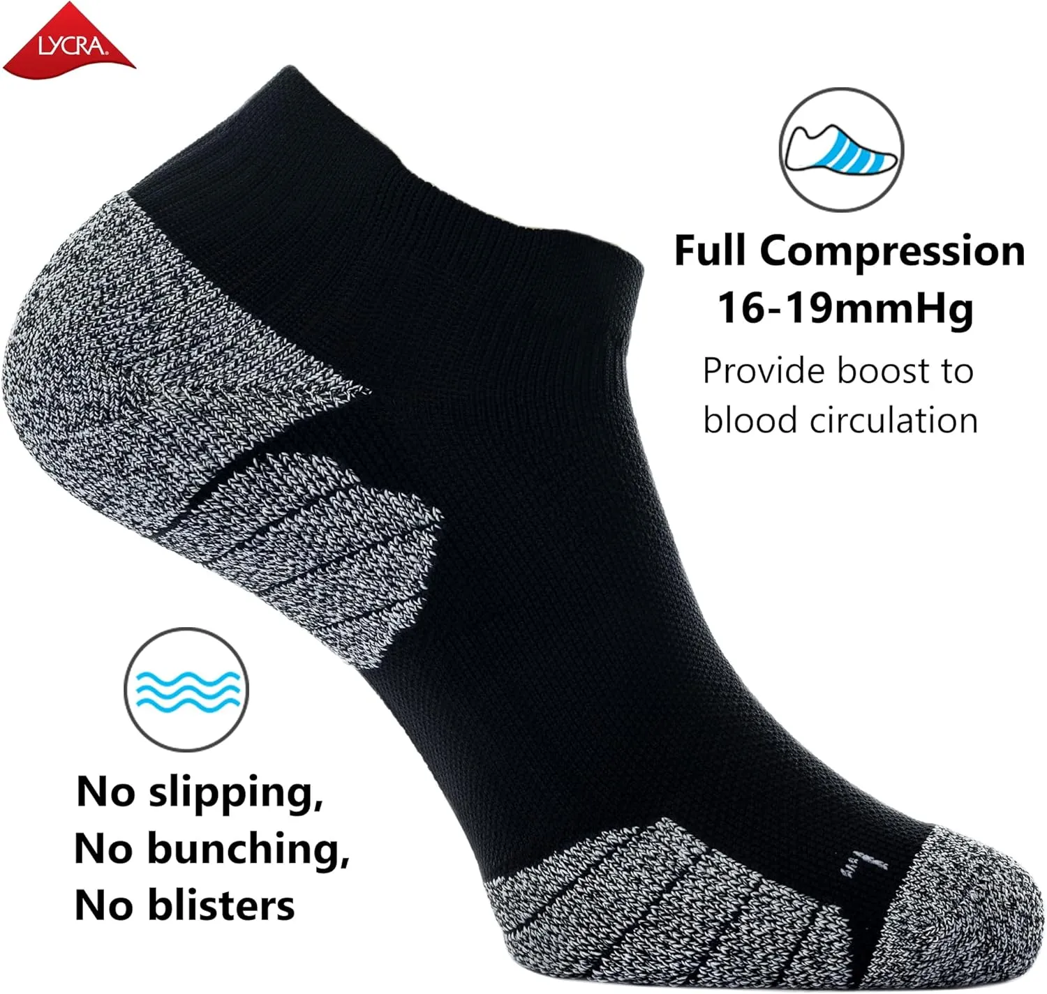 CWVLC Unisex Cushioned Compression Athletic Ankle Socks Multipack