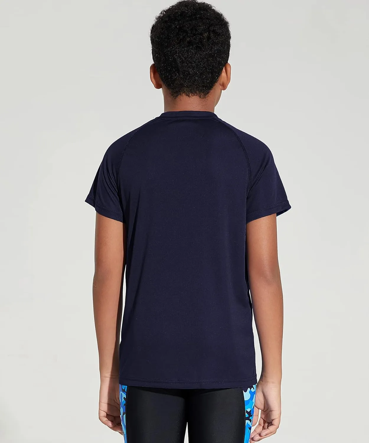 DEVOROPA Youth Boys Rash Guard Toddler Swim Shirts Short Sleeve Sun Shirts Lightweight Quick Dry UPF 50  Kids Surf Swimsuit