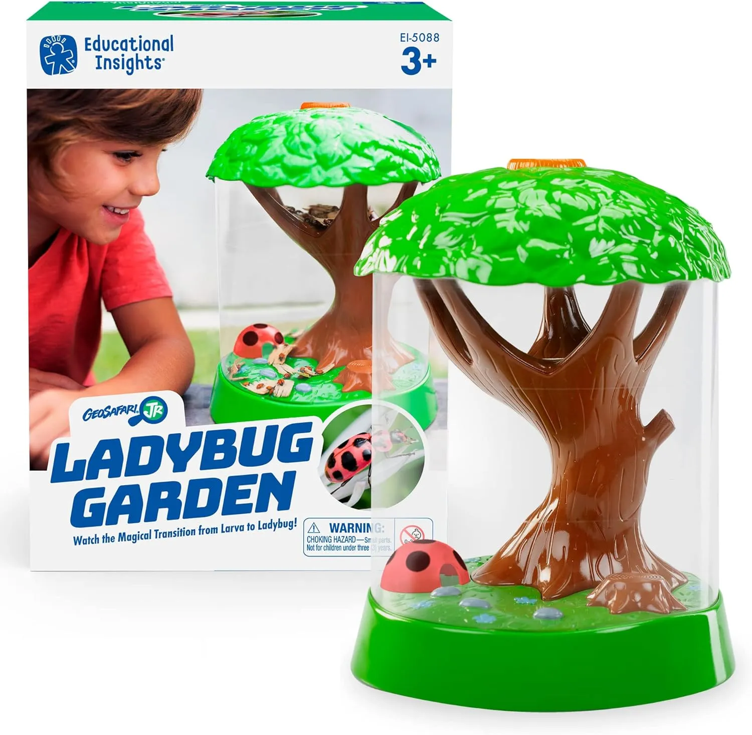 Educational Insights GeoSafari Jr. Ladybug Garden - Ladybug House, Kids Science Kit with Live Ladybugs, Terrarium Kit for Kids, at Home STEM Bug Habitat for Boys & Girls Ages 3 