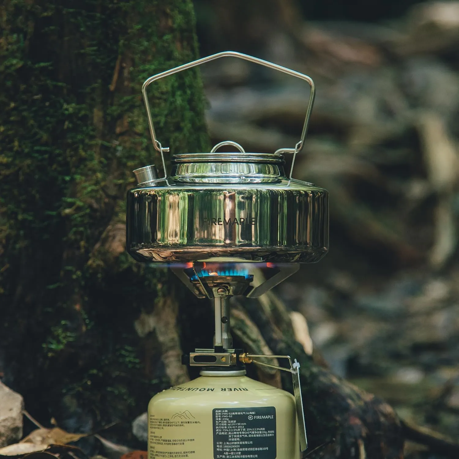 Fire-Maple Antarcti Portable 0.6 Liter Lightweight Stainless Steel Camping Kettle | Durable and Portable Camp Tea Pot | Ideal for Bushcraft and Outdoor Campfire Use