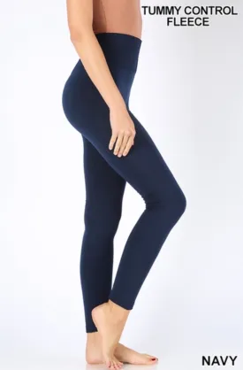 Fleece Lined Leggings Navy
