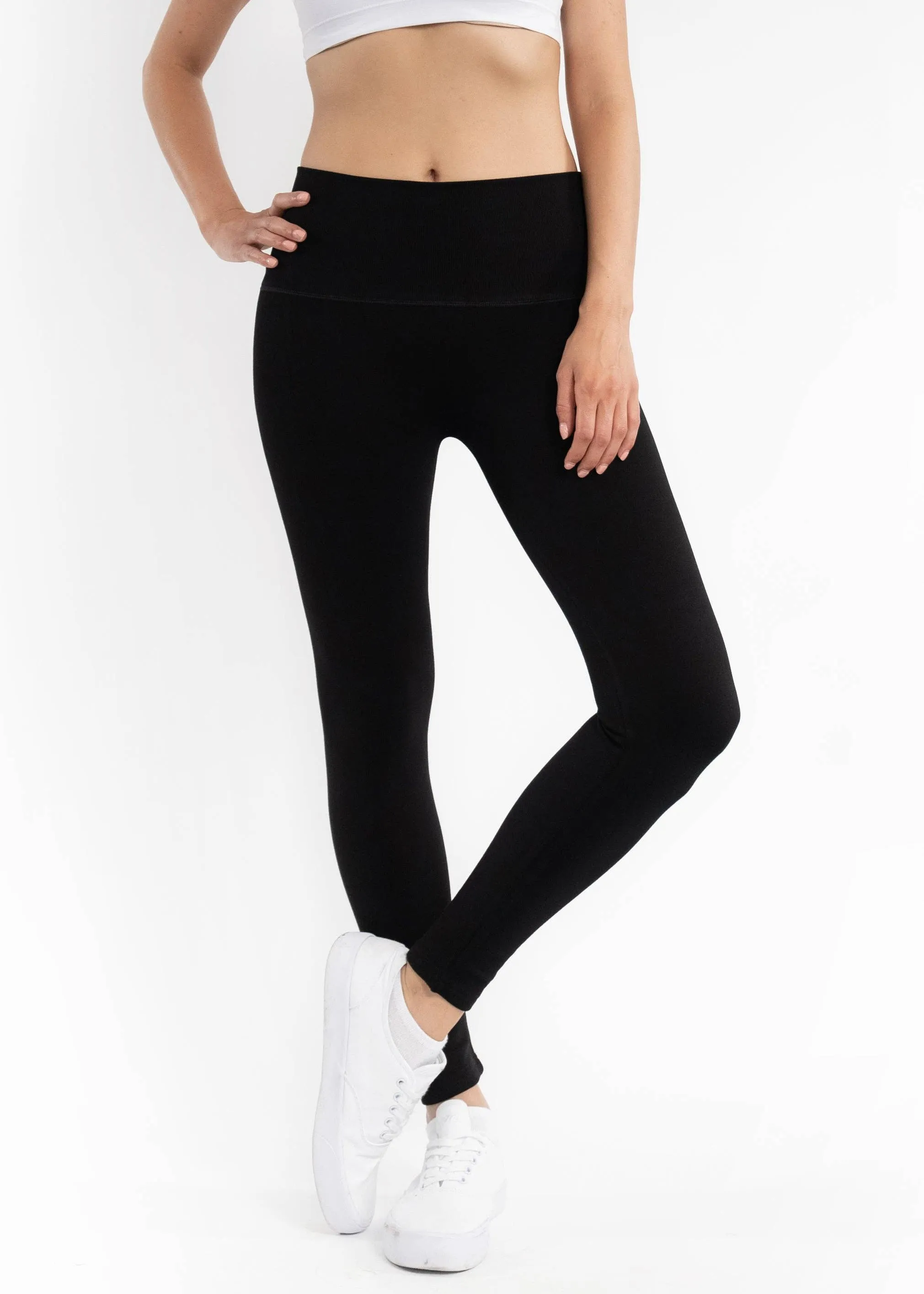 Fleece Lined Leggings: Navy