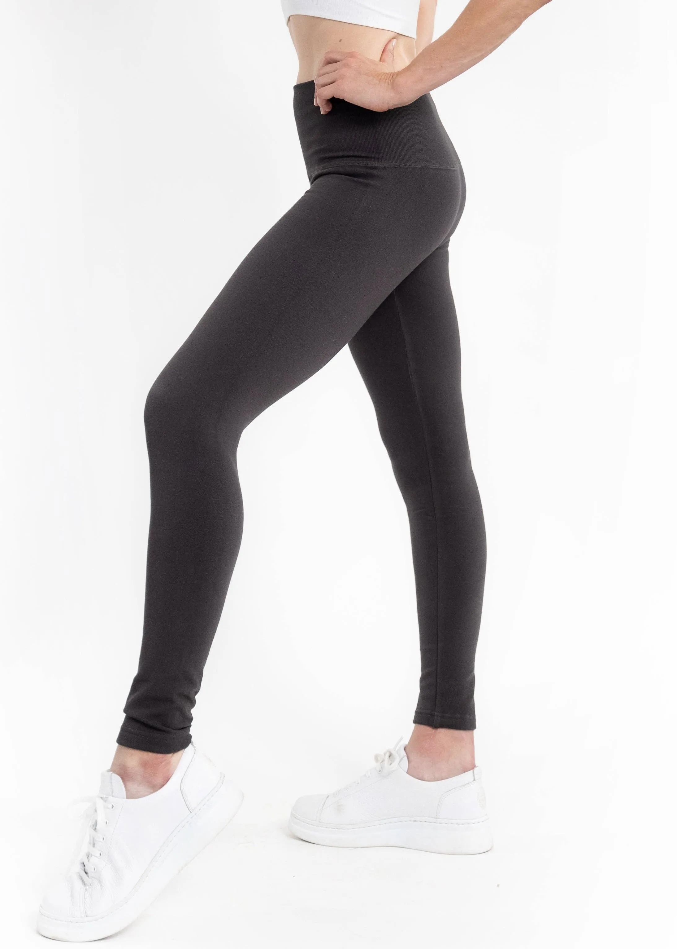 Fleece Lined Leggings: Navy