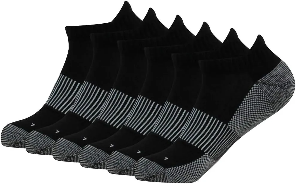 FOOTPLUS Unisex Copper Compression Socks Circulation Arch Support Plantar Fasciitis Ankle Golf/Running/Hiking Socks