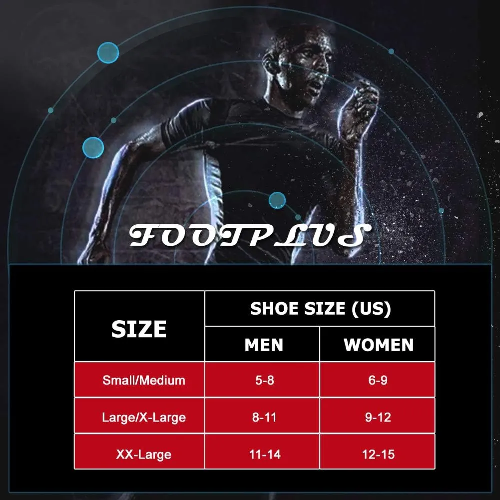 FOOTPLUS Unisex Copper Compression Socks Circulation Arch Support Plantar Fasciitis Ankle Golf/Running/Hiking Socks