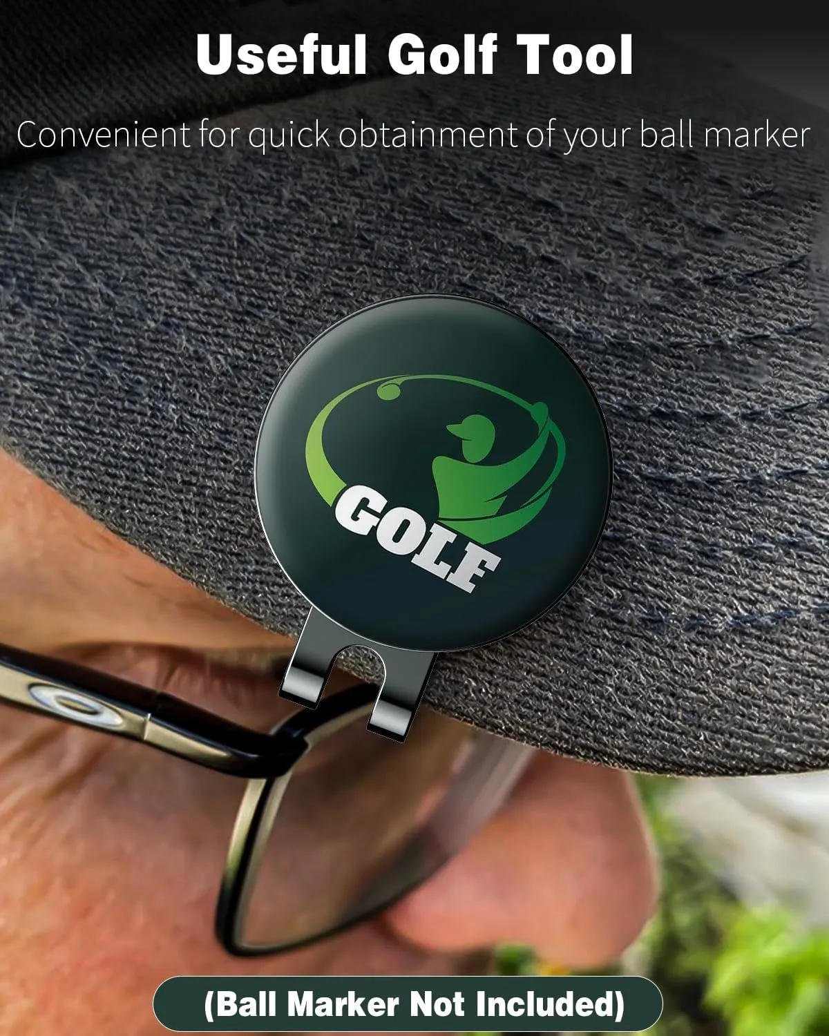 GreenHaven Golf Hat Clips Magnetic Golf Ball Marker Holders for Golf Hats Caps Pants Gloves Bags Visors Belts Nickel-Plated Alloy Clips for Metal Golf Ball Markers (Ball Marker Not Included)