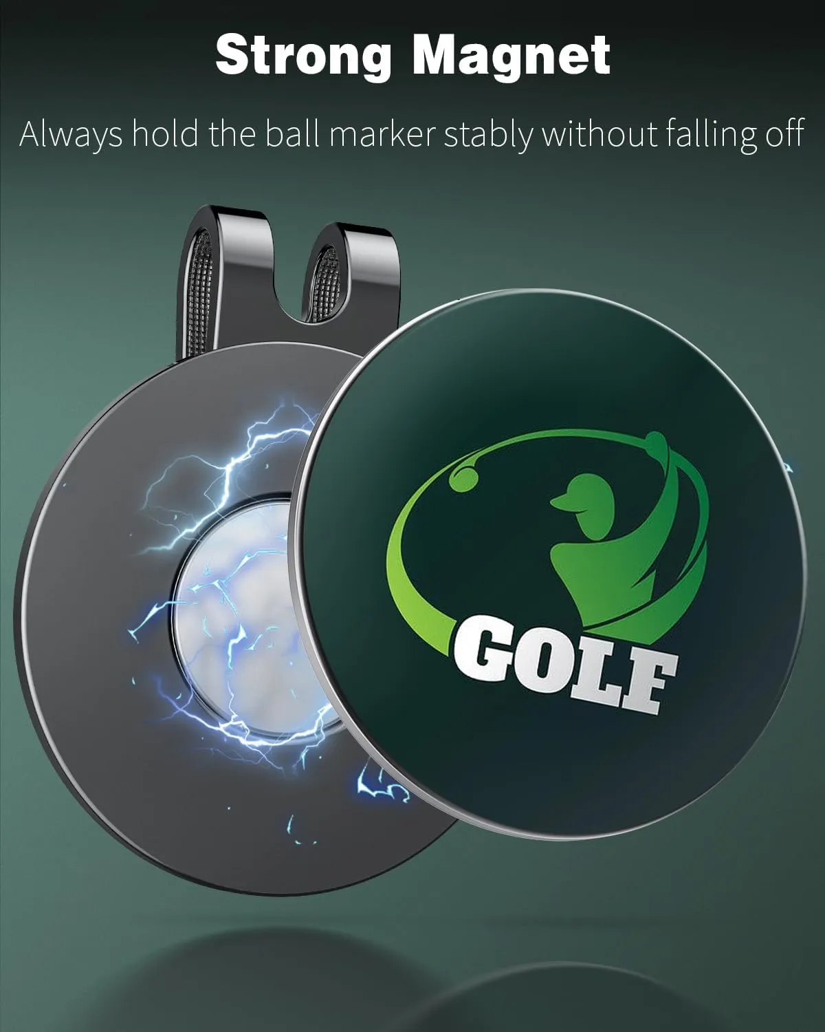 GreenHaven Golf Hat Clips Magnetic Golf Ball Marker Holders for Golf Hats Caps Pants Gloves Bags Visors Belts Nickel-Plated Alloy Clips for Metal Golf Ball Markers (Ball Marker Not Included)