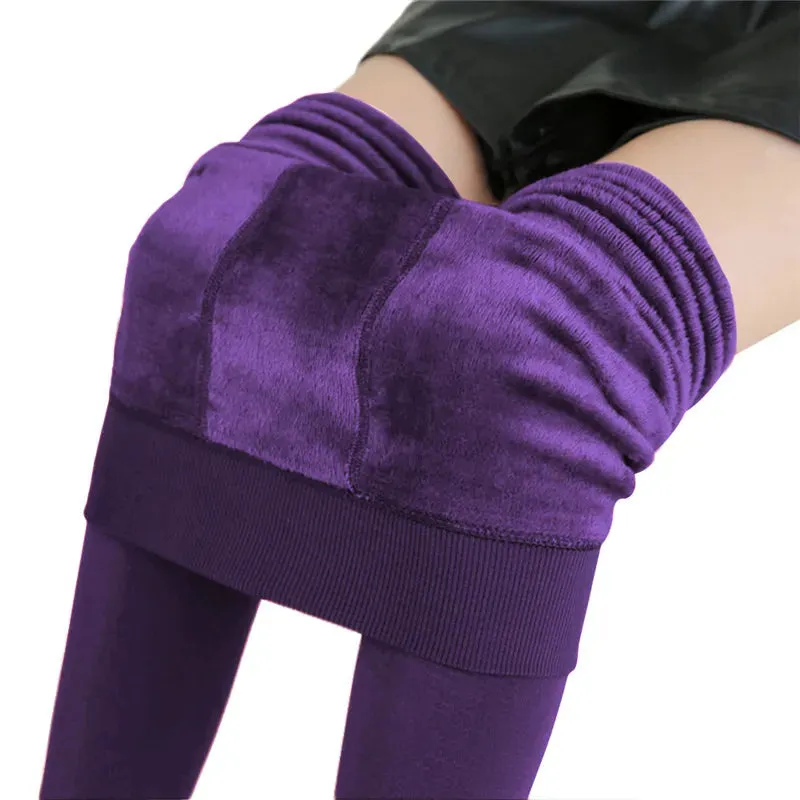 High Waist Velvet Winter Leggings