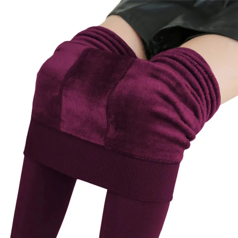 High Waist Velvet Winter Leggings