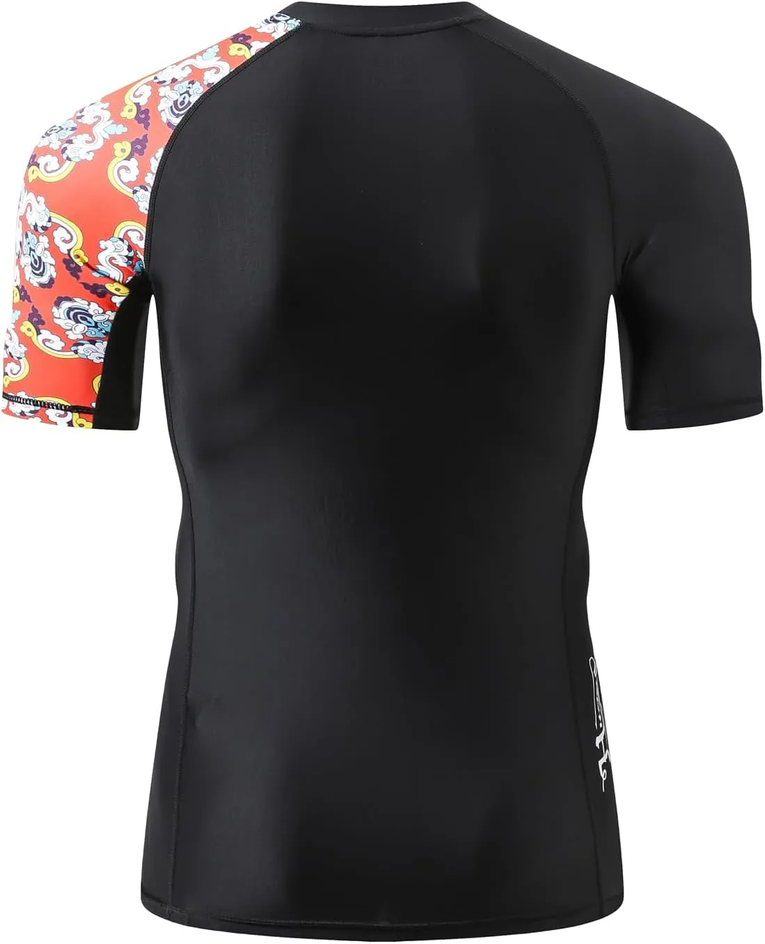 HUGE SPORTS Men's Splice UV Sun Protection UPF 50  Skins Rash Guard Short Sleeves