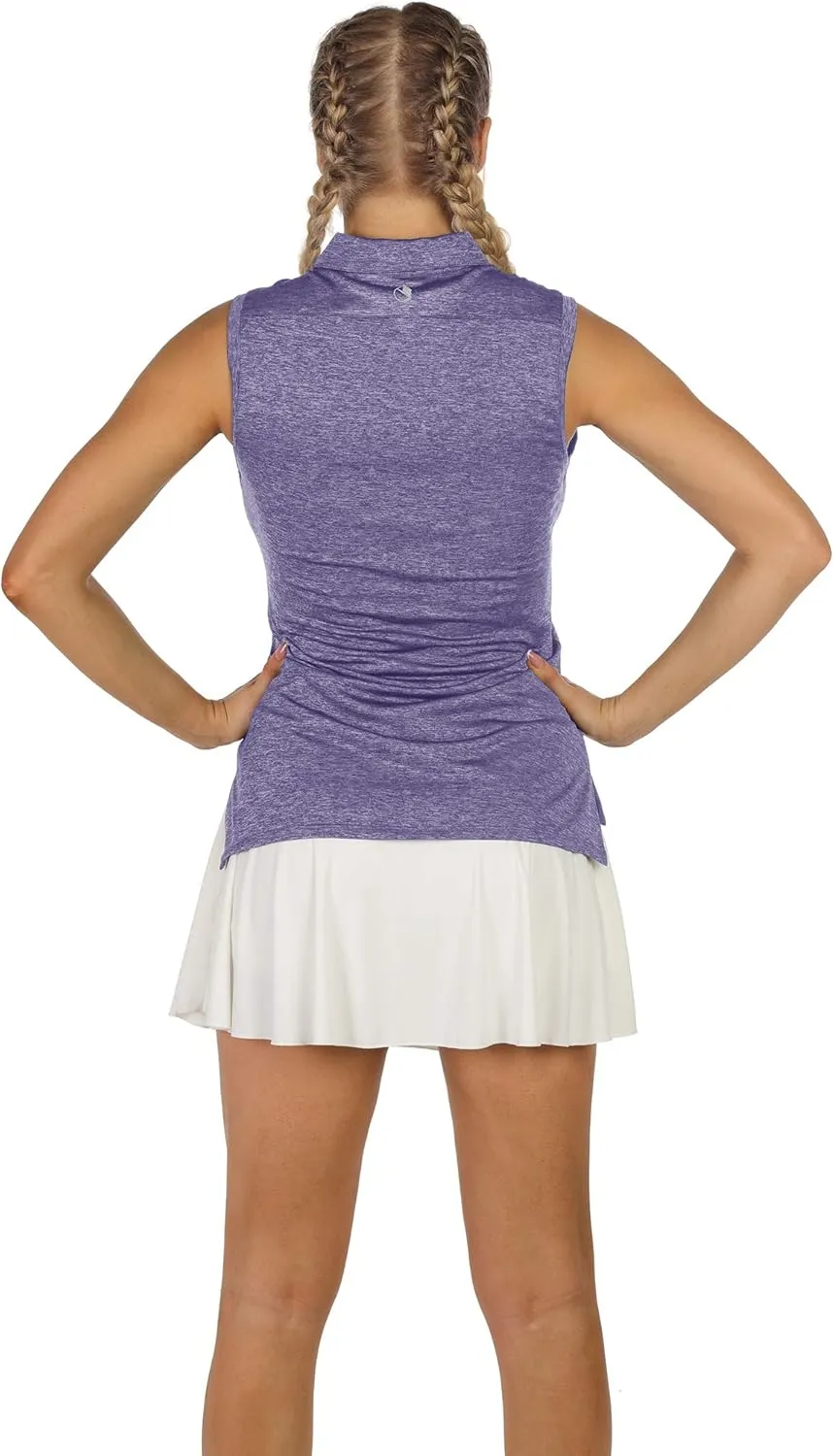 icyzone Women's Golf Sleeveless Polo Shirts Tennis Tank Tops Athletic T-Shirts