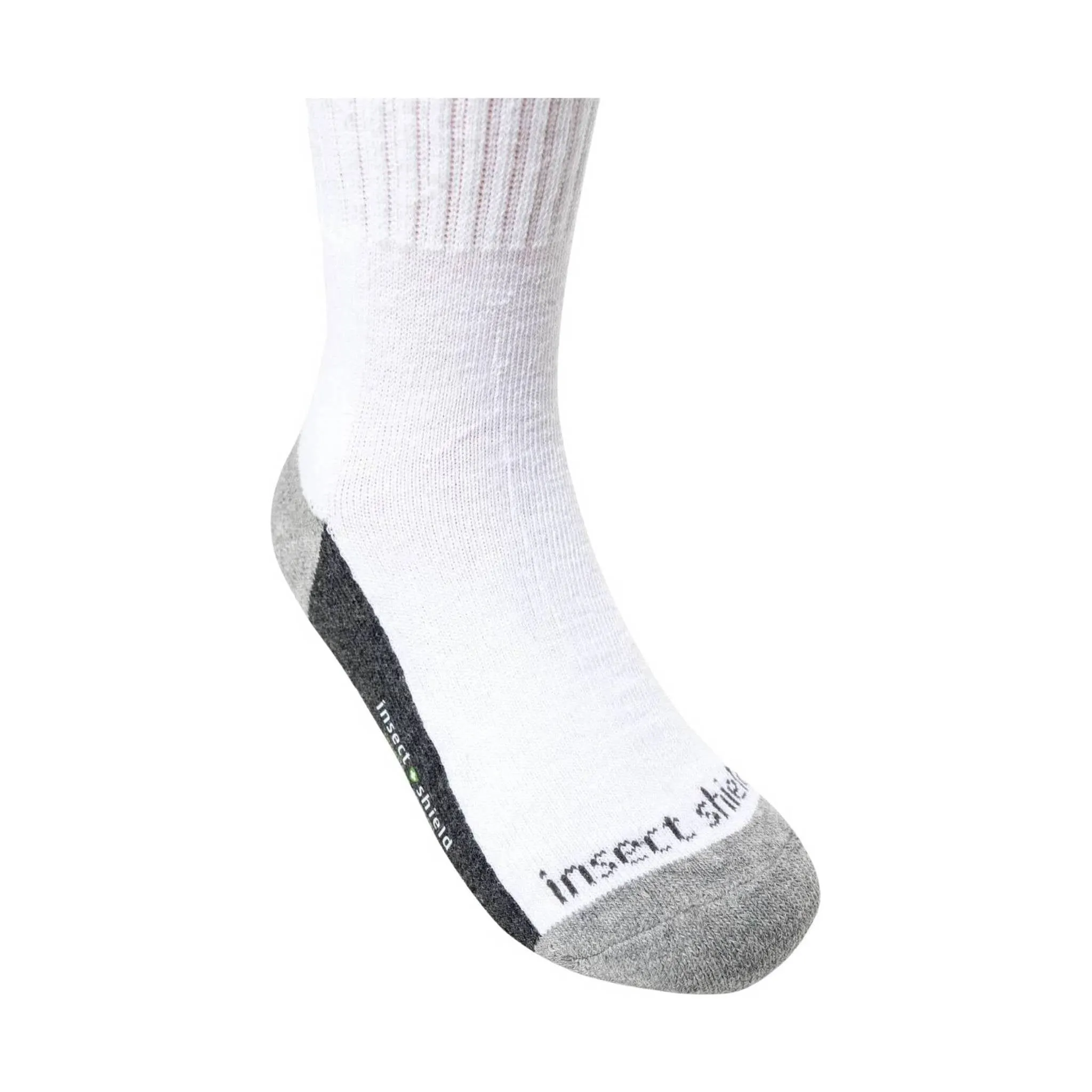 Insect Shield Kids' Sport Crew Socks - White