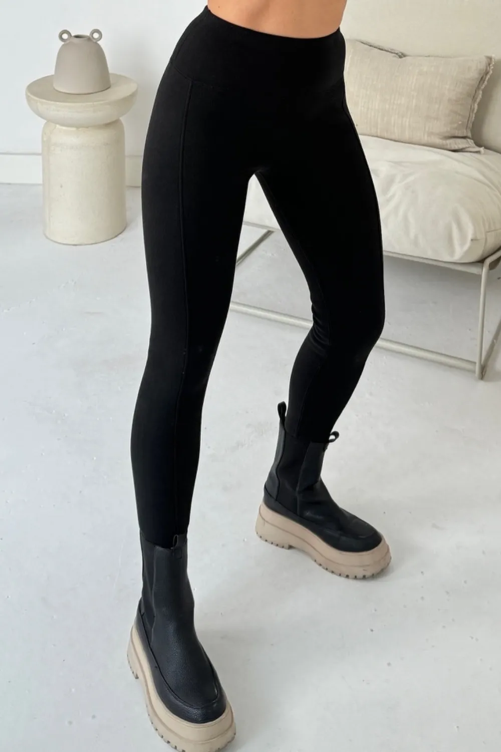 Kate black fleece lined leggings
