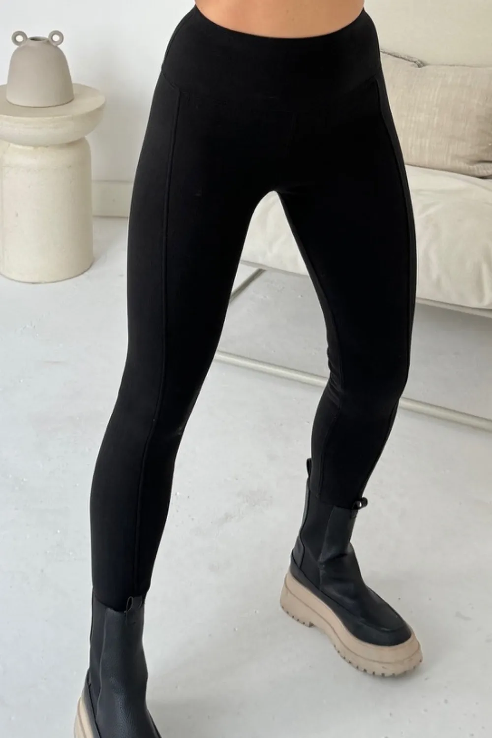 Kate black fleece lined leggings