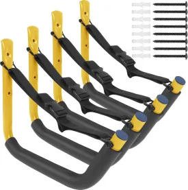Kayak Storage Rack,Kayak Rack for Garage,Kayak Wall Mount Kayak Wall Rack with Nylon Straps,Heavy Duty Kayak Hanger Kayak Hook Suitable for Kayaks and SUP Paddle Board(4Pack,6 Colors)