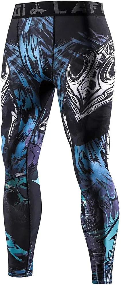 LAFROI Men's Quick Dry Cool Compression Fit Tights Leggings Waistband-YSK08