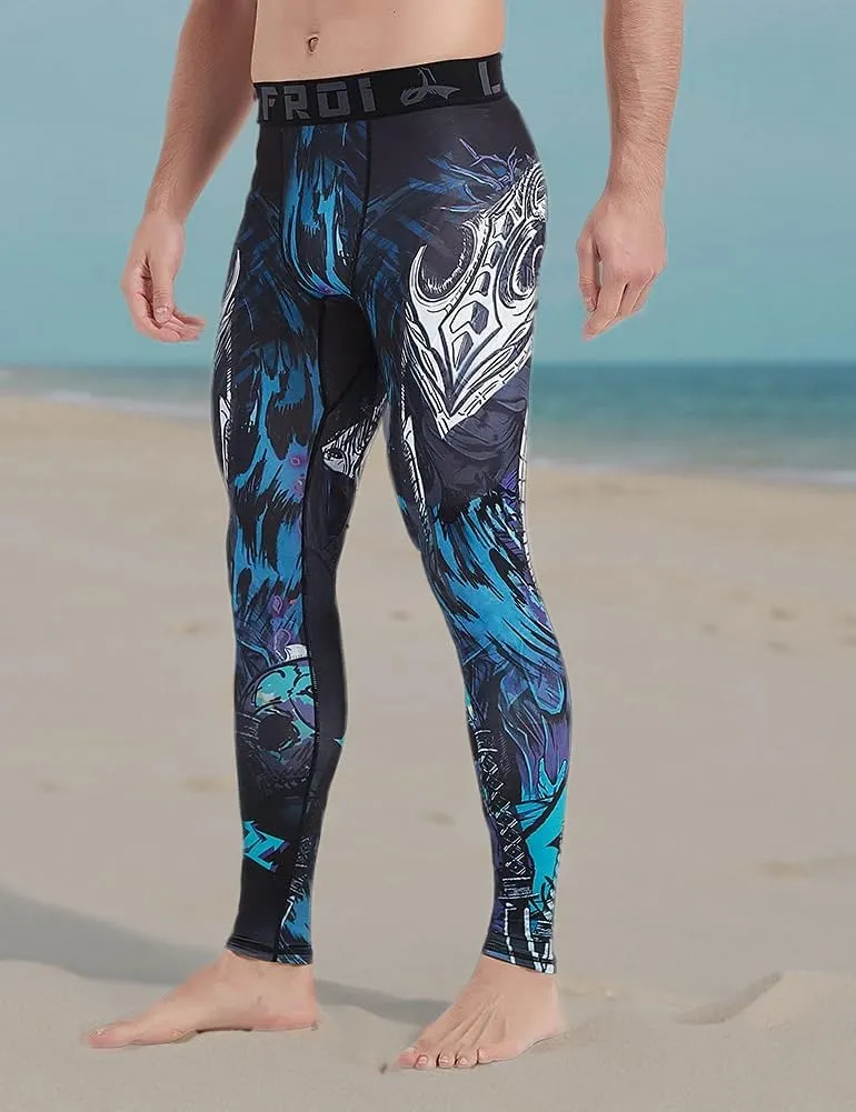 LAFROI Men's Quick Dry Cool Compression Fit Tights Leggings Waistband-YSK08