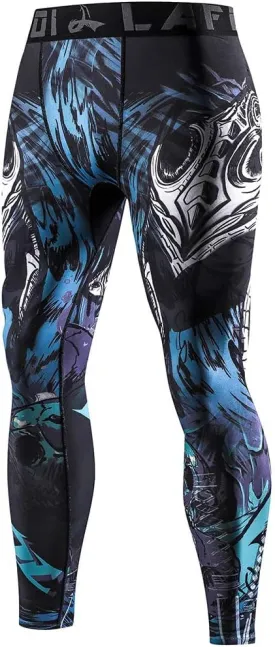 LAFROI Men's Quick Dry Cool Compression Fit Tights Leggings Waistband-YSK08