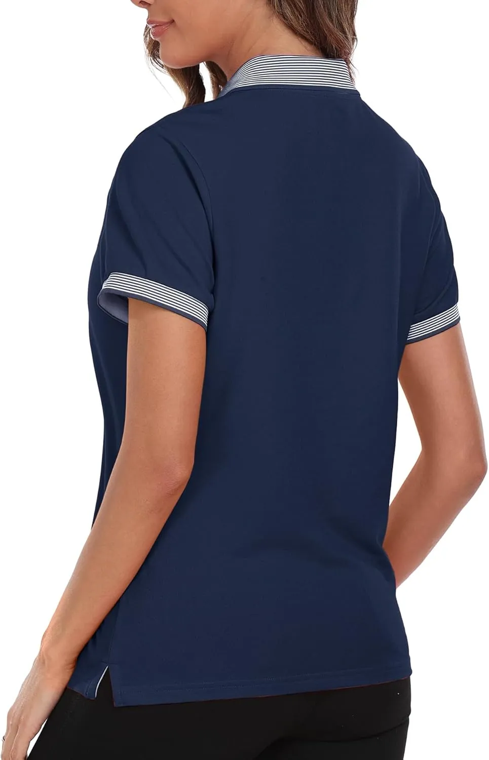 Little Beauty Women's Zipper Golf Polo Shirts Short Sleeve Athletic Shirt with Collar Moisture Wicking